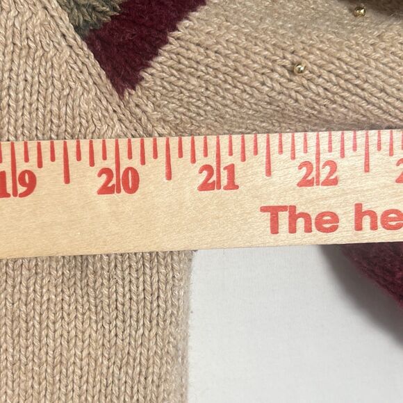 Christopher & Banks XL Christmas Sweater Hand Embroidered Tree Stockings Gifts - Picture 10 of 10